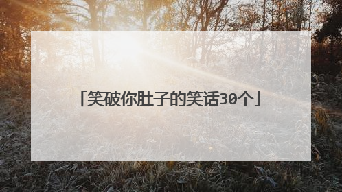 笑破你肚子的笑话30个
