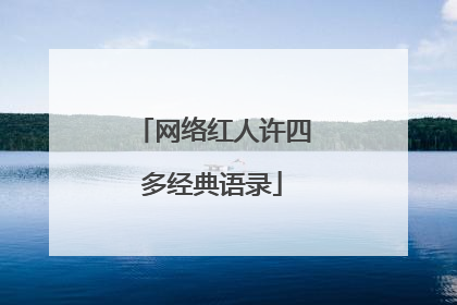 网络红人许四多经典语录