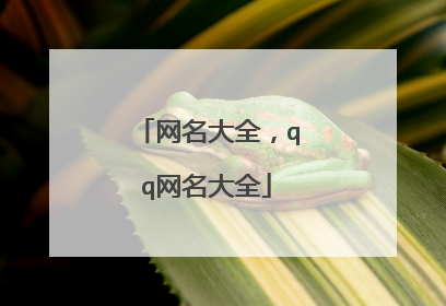 网名大全，qq网名大全