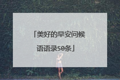 美好的早安问候语语录50条
