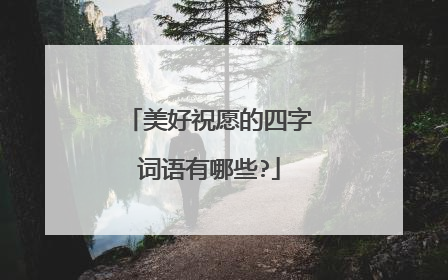 美好祝愿的四字词语有哪些?