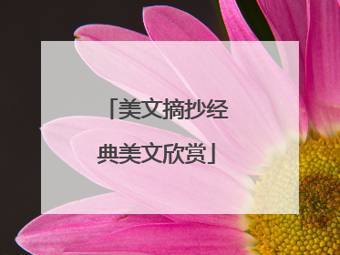 美文摘抄经典美文欣赏