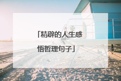 精辟的人生感悟哲理句子