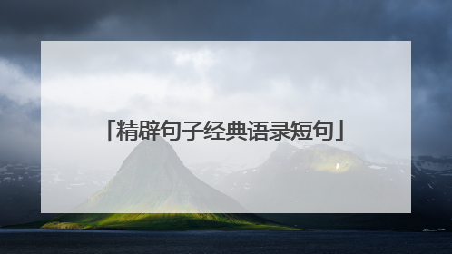 精辟句子经典语录短句