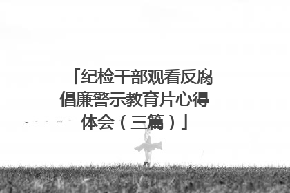 纪检干部观看反腐倡廉警示教育片心得体会（三篇）