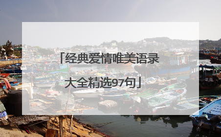 经典爱情唯美语录大全精选97句