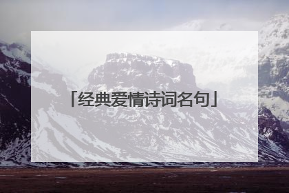 经典爱情诗词名句