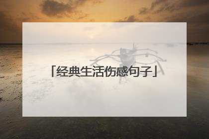经典生活伤感句子