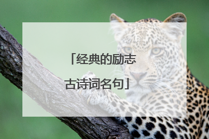 经典的励志古诗词名句