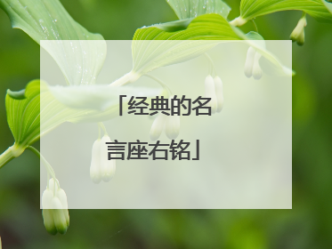 经典的名言座右铭