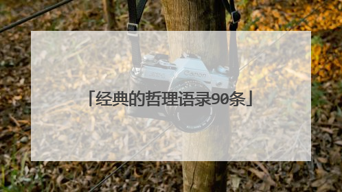 经典的哲理语录90条