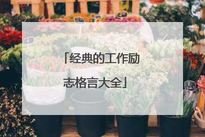 经典的工作励志格言大全