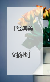 经典美文摘抄