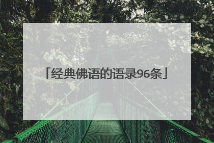 经典佛语的语录96条