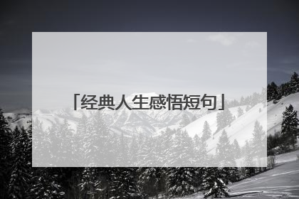 经典人生感悟短句