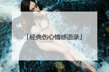 经典伤心情感语录