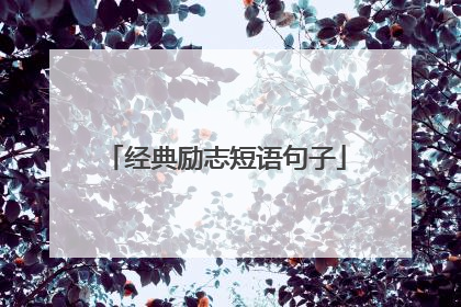 经典励志短语句子