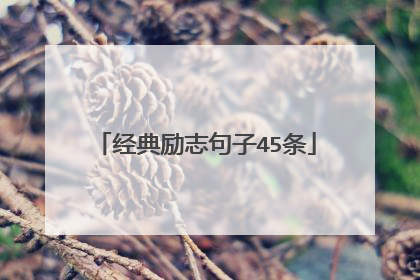 经典励志句子45条