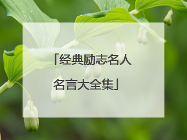 经典励志名人名言大全集