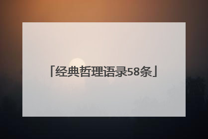 经典哲理语录58条