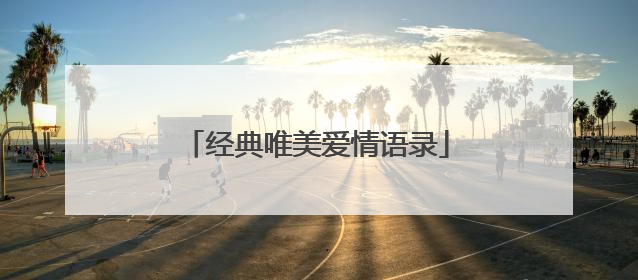 经典唯美爱情语录