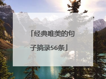 经典唯美的句子摘录56条