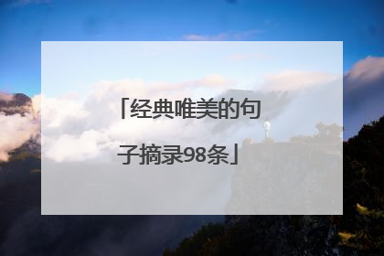 经典唯美的句子摘录98条