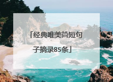 经典唯美简短句子摘录85条