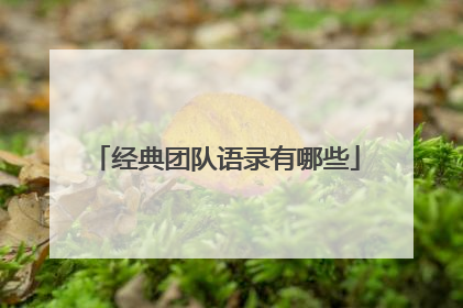 经典团队语录有哪些