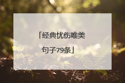经典忧伤唯美句子79条