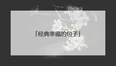 经典幸福的句子