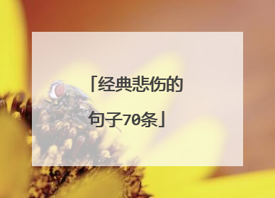 经典悲伤的句子70条