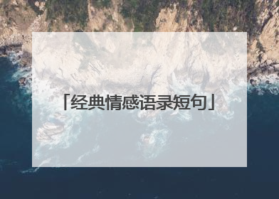 经典情感语录短句