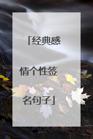 经典感情个性签名句子
