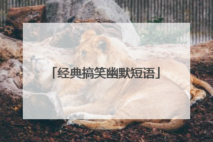 经典搞笑幽默短语