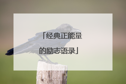 经典正能量的励志语录