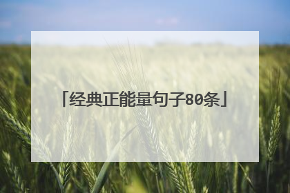 经典正能量句子80条