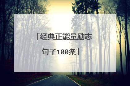 经典正能量励志句子100条