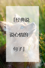 经典说说心情的句子