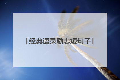 经典语录励志短句子