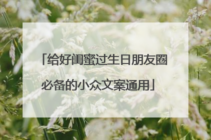 给好闺蜜过生日朋友圈必备的小众文案通用
