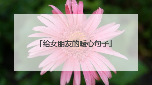 给女朋友的暖心句子