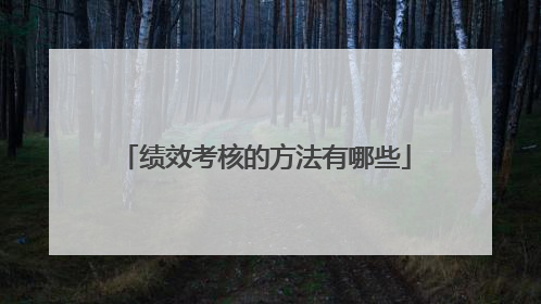 绩效考核的方法有哪些
