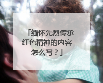 缅怀先烈传承红色精神的内容怎么写？