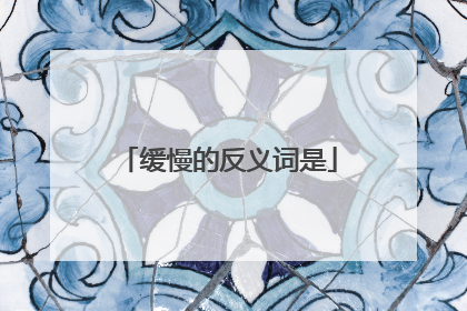 缓慢的反义词是