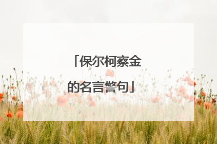 保尔柯察金的名言警句