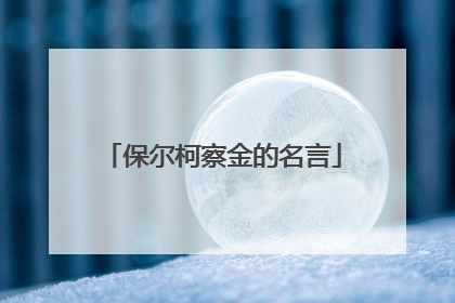 保尔柯察金的名言