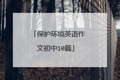 保护环境英语作文初中10篇