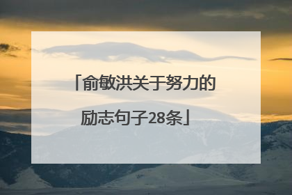 俞敏洪关于努力的励志句子28条