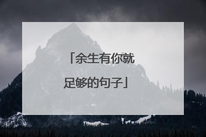 余生有你就足够的句子